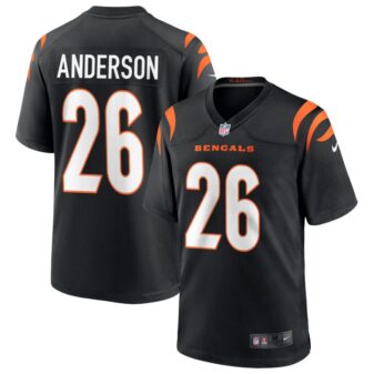 Tycen Anderson Youth Nike Black Cincinnati Bengals Logo Game Custom Jersey