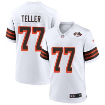 Wyatt Teller Men's Nike White Cleveland Browns 1946 Collection Alternate Custom Jersey