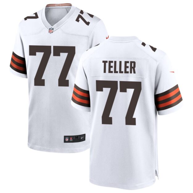 Wyatt Teller Men's Nike White Cleveland Browns Custom Game Jersey