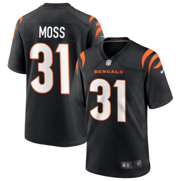 Zack Moss Youth Nike Black Cincinnati Bengals Logo Game Custom Jersey