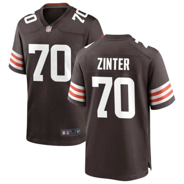 Zak Zinter Men's Nike Cleveland Browns Brown Custom Game Jersey