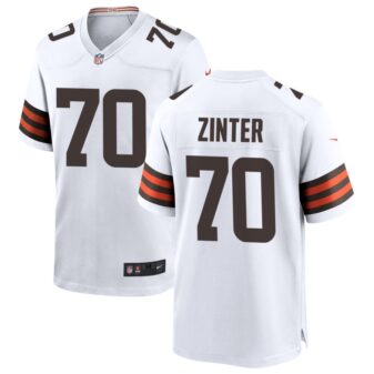 Zak Zinter Men's Nike White Cleveland Browns Custom Game Jersey