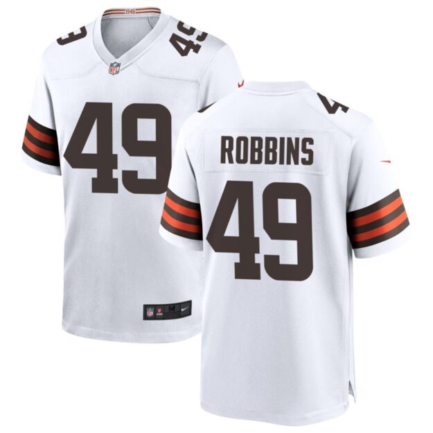 Aidan Robbins Men's Nike White Cleveland Browns Custom Game Jersey