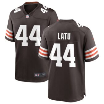 Cameron Latu Men's Nike Cleveland Browns Brown Custom Game Jersey