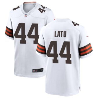 Cameron Latu Men's Nike White Cleveland Browns Custom Game Jersey