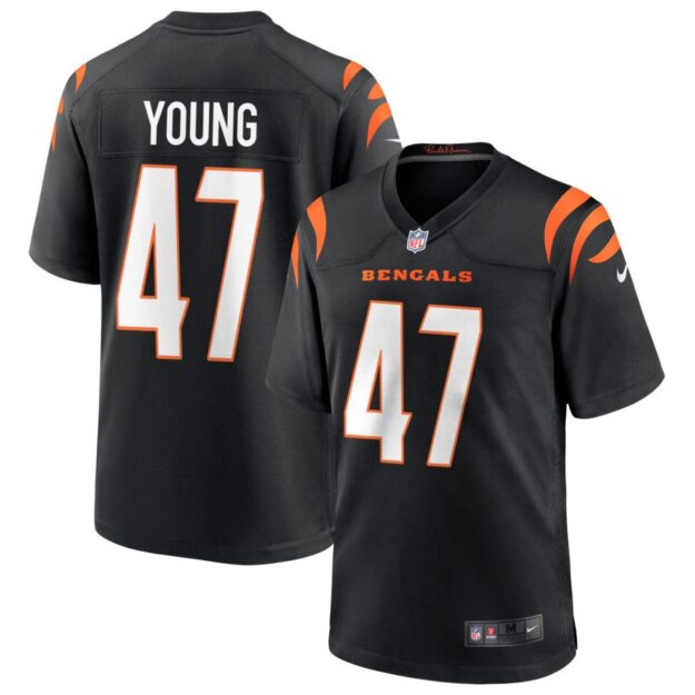 Craig Young Youth Nike Black Cincinnati Bengals Logo Game Custom Jersey