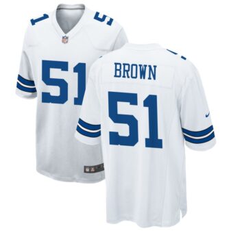 Earnest Brown Men's Nike White Dallas Cowboys Custom Game Jersey