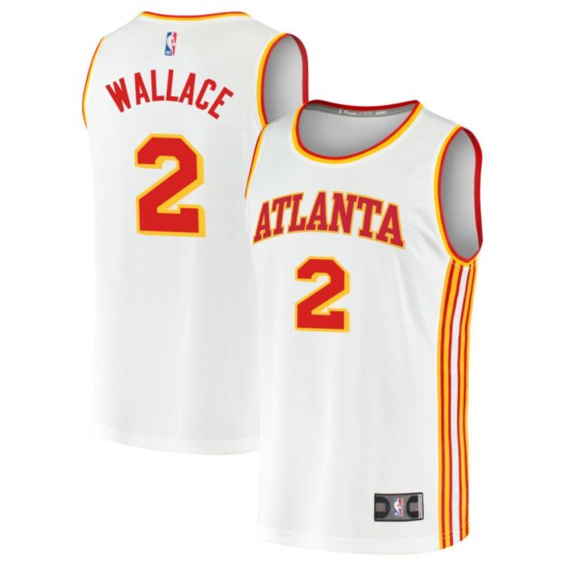 Keaton Wallace Men's Fanatics White Atlanta Hawks Fast Break Custom Replica Jersey - Association Edition