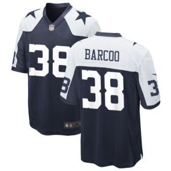 Luq Barcoo Men's Nike Navy Dallas Cowboys Alternate Custom Game Jersey