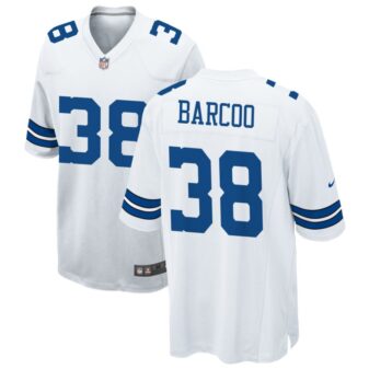 Luq Barcoo Men's Nike White Dallas Cowboys Custom Game Jersey