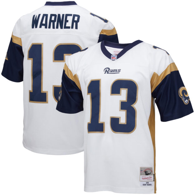 Men's Mitchell & Ness Kurt Warner White Los Angeles Rams Legacy Replica Jersey