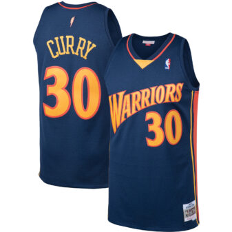 Men's Mitchell & Ness Stephen Curry Navy Golden State Warriors 2009/10 Big & Tall Hardwood Classics Swingman Jersey