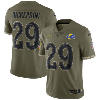 Men's Nike Eric Dickerson Olive Los Angeles Rams Salute To Service Retired Player Limited Jersey