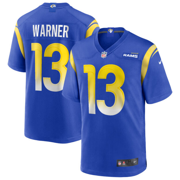 Men's Nike Kurt Warner Royal Los Angeles Rams Game Retired Player Jersey