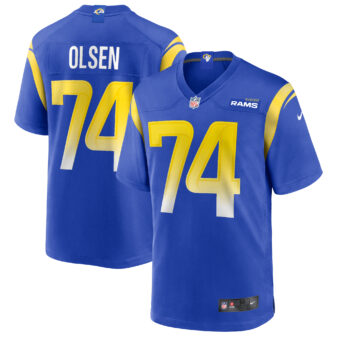 Men's Nike Merlin Olsen Royal Los Angeles Rams Game Retired Player Jersey