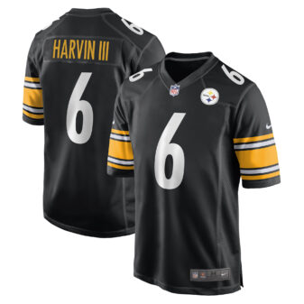 Men's Nike Pressley Harvin III Black Pittsburgh Steelers Game Jersey