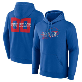 Men's Royal Buffalo Bills Stellar Personalized Name & Number Pullover Hoodie