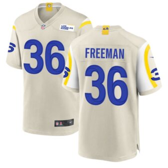 Royce Freeman Men's Nike Los Angeles Rams Bone Custom Game Jersey