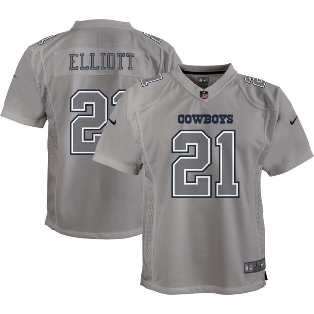 Youth Nike Ezekiel Elliott Gray Dallas Cowboys Atmosphere Game Jersey